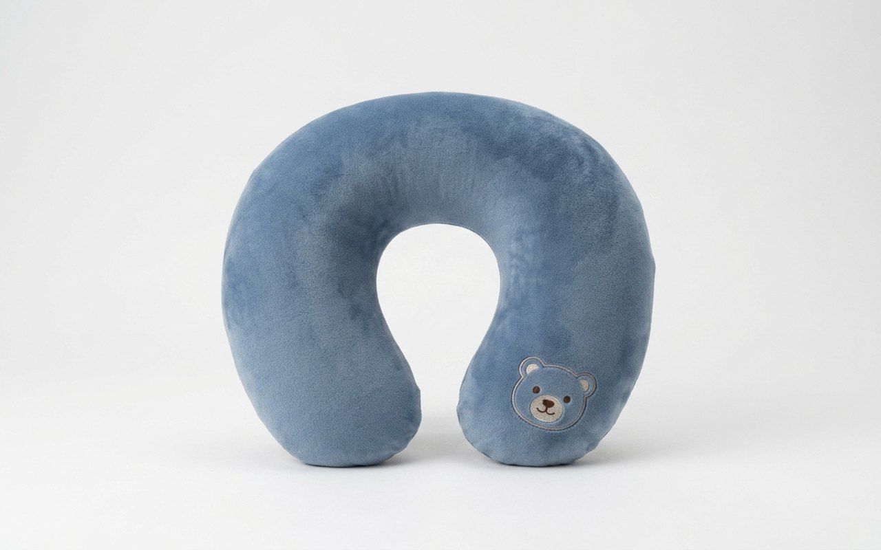 Takara ergonomic travel U-shaped plush neck pillow with character embroidery
