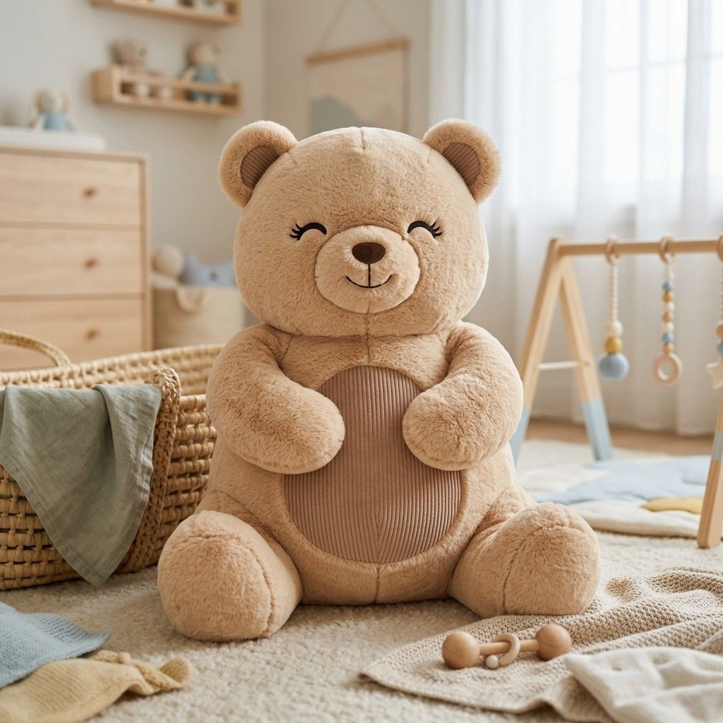 Huggable Caramel Teddy - Custom plush toy designed by Takara in Crystal Velboa and Corduroy