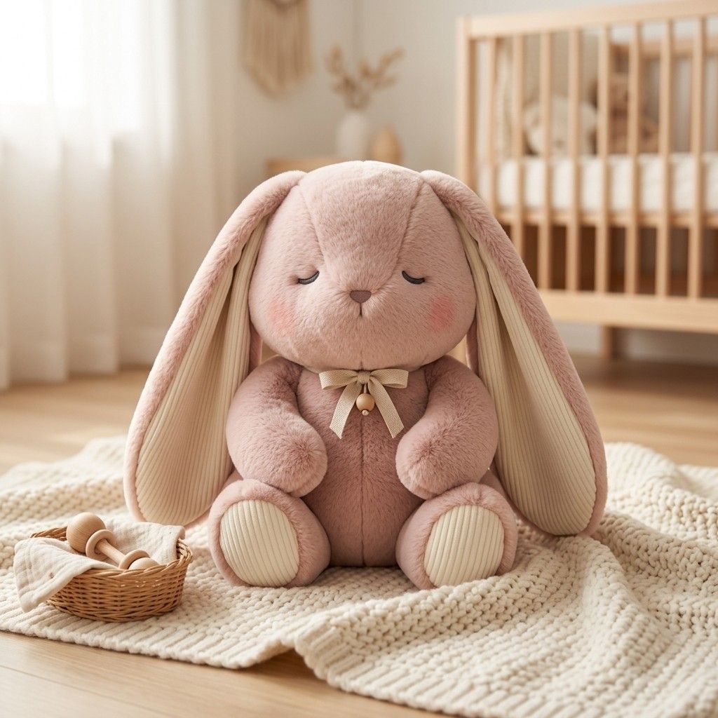 Floppy Long-Eared Bunny - Custom plush toy designed by Takara in Crystal Velboa and Corduroy