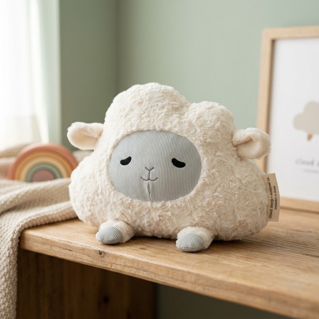 Swirl-Fleece Cloud Sheep - Custom plush toy designed by Takara in Crystal Velboa and Corduroy