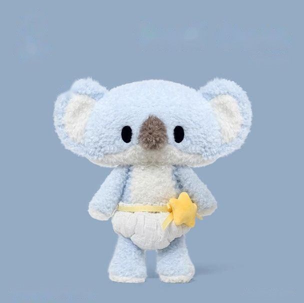 Little Deva koala plush toy in pants outfit with star accessory, 28cm