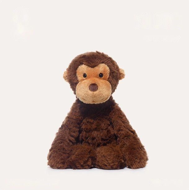Pluto monkey plush toy with long arms and soft velboa, 24cm