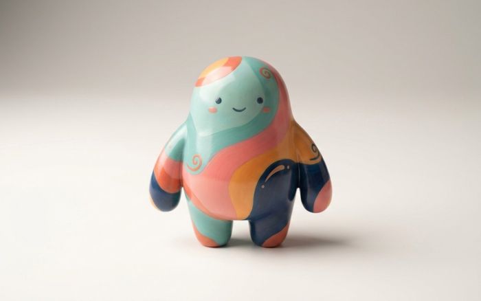 Hand-painted custom resin art-toy figurine with glossy finish