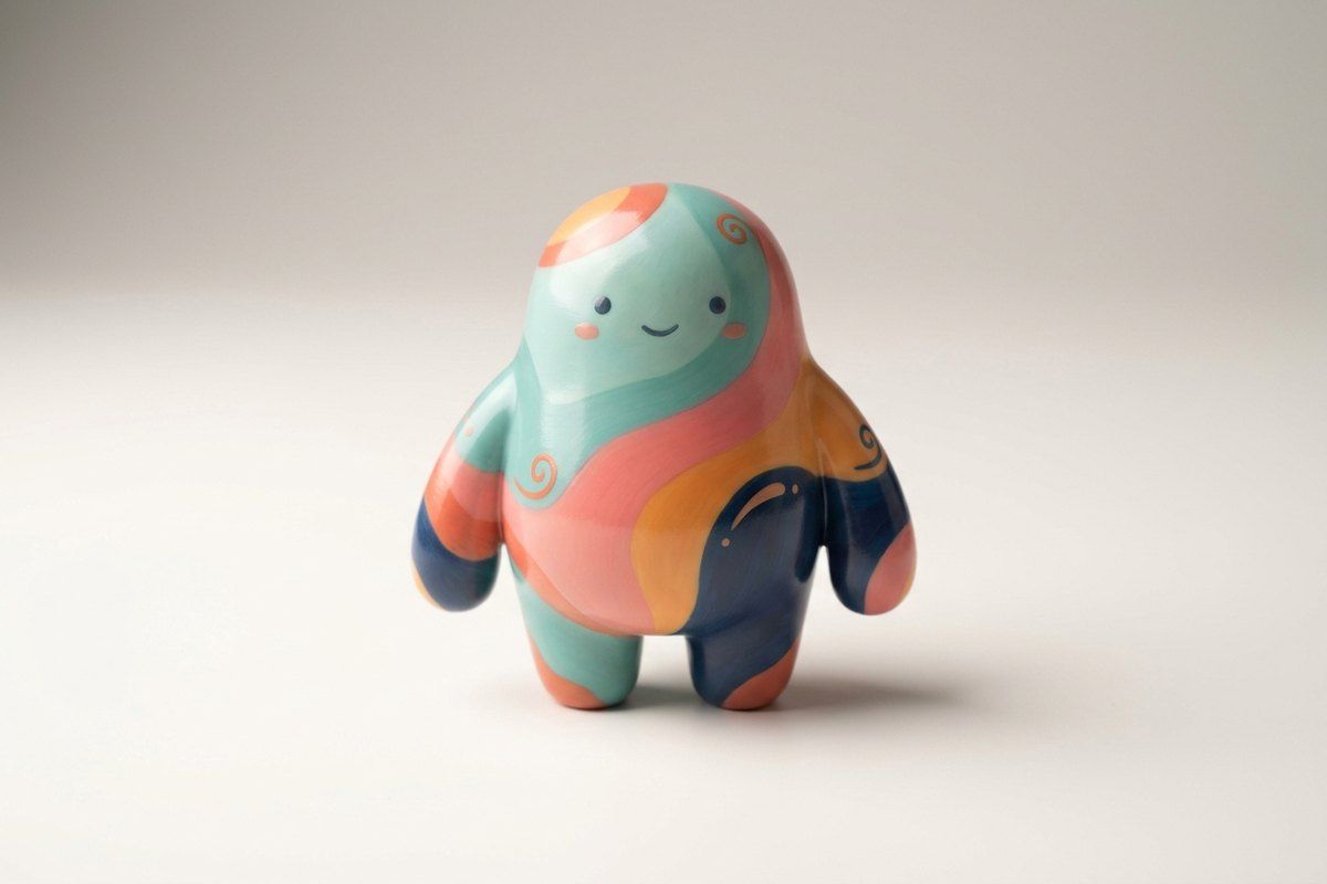 Takara custom hand-cast resin art toy figure with multi-tone painted finish