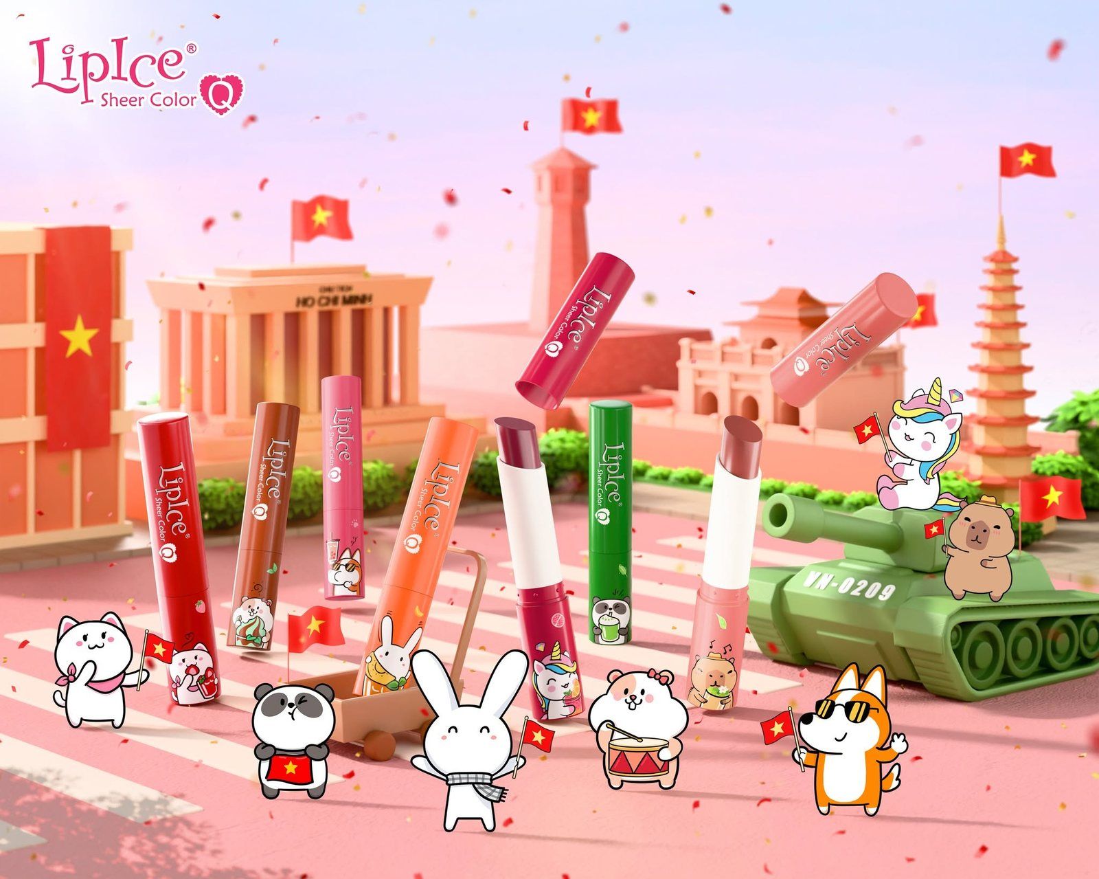 Rohto LipIce Sheer Color Q blind-box plush campaign by Takara